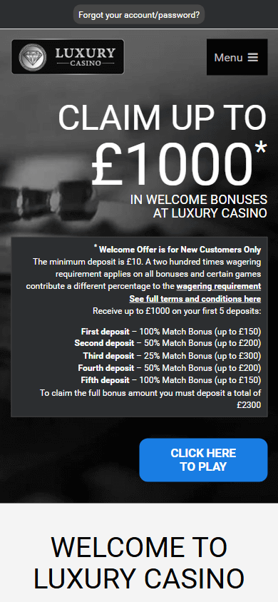 Luxury Casino Mobile screenshot
